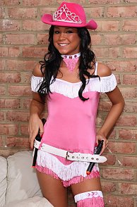 Barely Legal Teen In Hot Pink Cowgirl Outfit